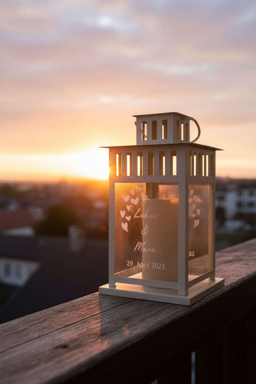 Personalisierte Laterne Windlicht