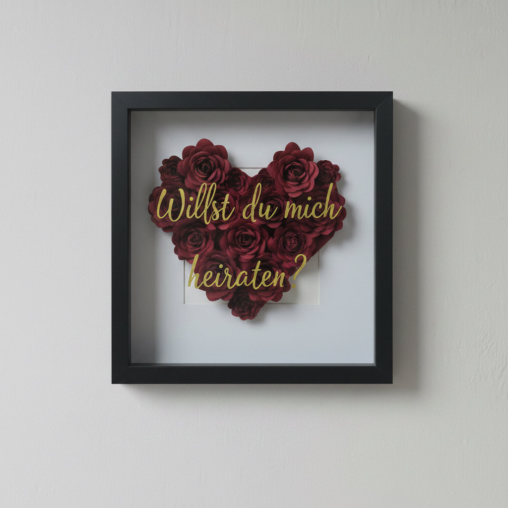 3D Bilderrahmen "Willst du mich heiraten?"