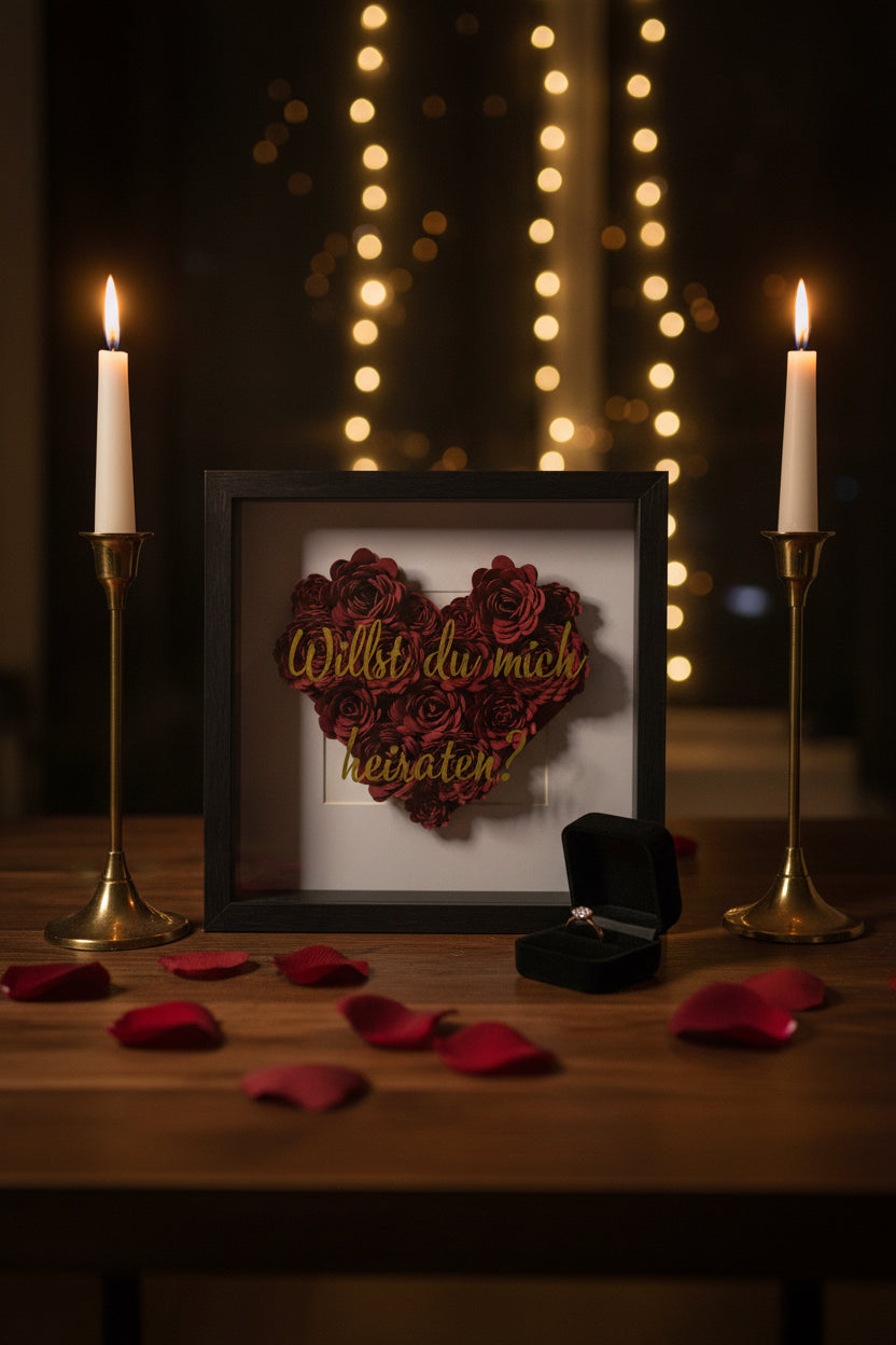 3D Bilderrahmen "Willst du mich heiraten?"