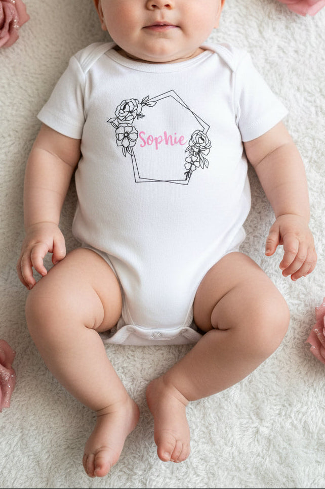 Kurzarm Babybody mit Name